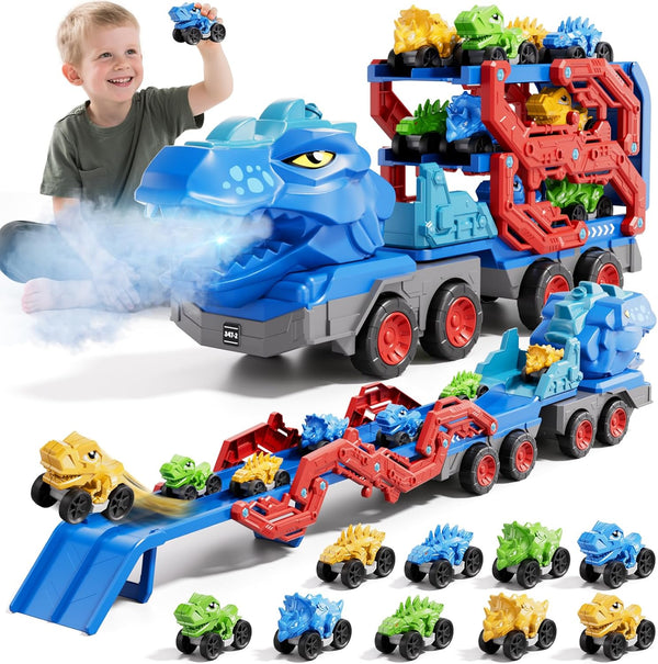 10 in 1 Dinosaur Truck Toys for Kids Toddlers Boys 3-5 4-8,