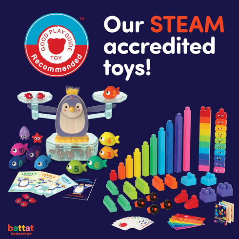 Battat Education – Locbloc Counting Blocks – Building Blocks for Toddlers – Learning Stacking Blocks (107 Pcs)