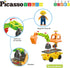 2-in-1 Playset 3+ PTU04 PicassoTiles Magnet Tiles Building Block Excavator & Backhoe Brick Compatible Construction