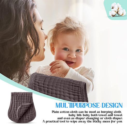 6 Pack 20''x 9'' Frienda Muslin Burp Cloths Cotton Large Extra Absorbent and Soft Baby Burping Cloth for Baby Boy Girl