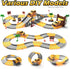 264 PCS Construction Race Tracks for Kids Toys, Glow in The Dark Magic Toy Set with 2 Light Up Cars