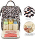 Xunteny Backpack Leopard Baby Diaper Bag for Girls Boys, Waterproof Large Maternity Nappy Bags for Mom