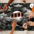 TCG Playmat Board Game Mat Plus 50 Pcs Card Sleeves, 24 x 14 Table Mats with Soft Surface Non-Slip Base