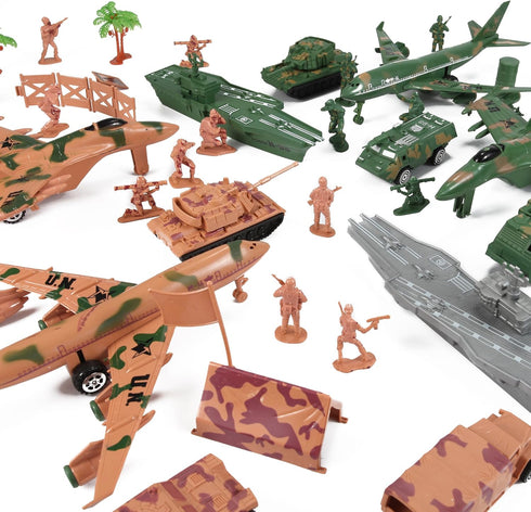 Liberty Imports Military Air Force Navy Deluxe Action Figures Playset with 73 pcs Army Men Soldiers