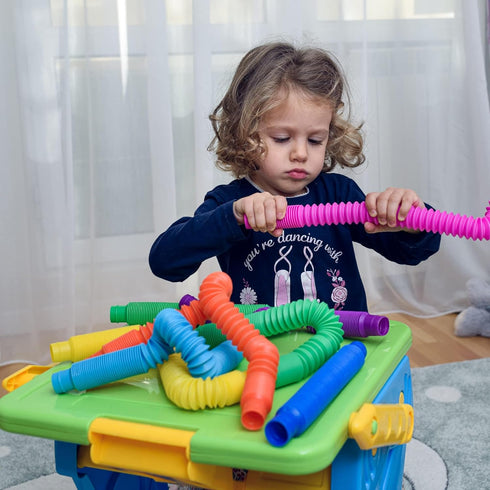 Nutty Toys 4pk Pop Tubes Sensory Toys (Large) for Fine Motor Skills Learning, Top ADHD Autism Fidget Gifts