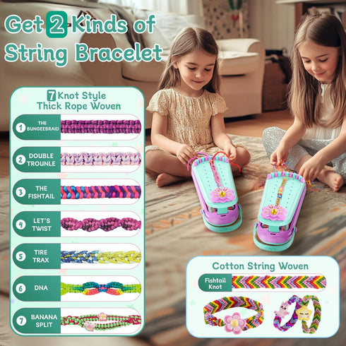 2-in-1 Set 6 7 8 9 10 11 12 Hollyhi Friendship Bracelet Making Kits: DIY Art and Crafts Jewelry String Braiding Toys