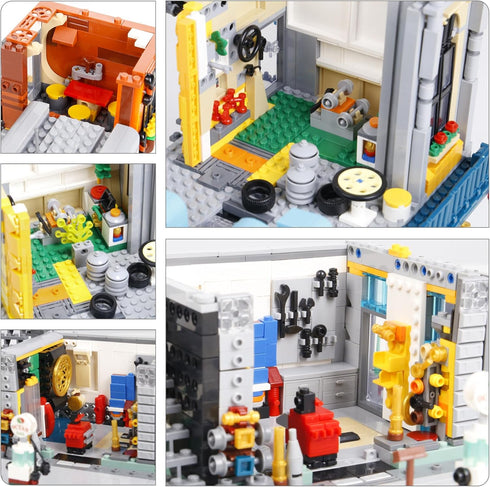 1859PCS City Serving Station Mini Building Blocks, Creative Street View Architecture Sets for 14+ Boys, Girls, or Adults