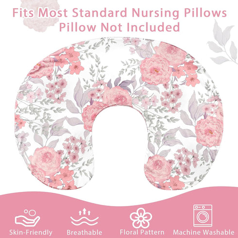 Nursing Pillow Cover, Breastfeeding Pillow Cover Stretchy Removable Feeding Pillowcase for Newborn, Ultra Soft