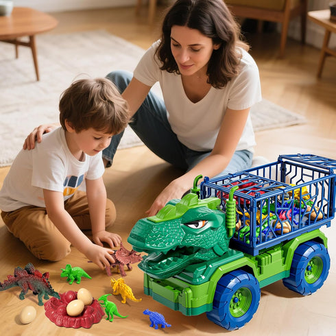 22 1 Set 3-5 5-7, 18 3 4 5 6 7 in Toddler T-rex Dinosaur Truck Toy for Kids Boys Tyrannosaurus Carrier Transport Truck