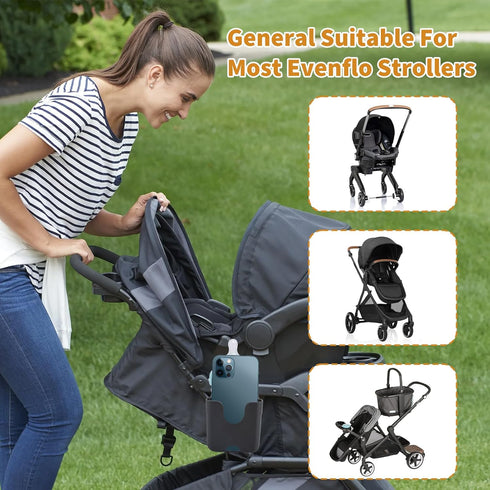 Vekniqo Cup Holder for Stroller Compatible with Evenflo with Phone Holder,Wagon Accessories Compatible