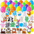 ThinkMax 24 pcs Easter Eggs Filled with Mini Plush Animals Toy for Basket