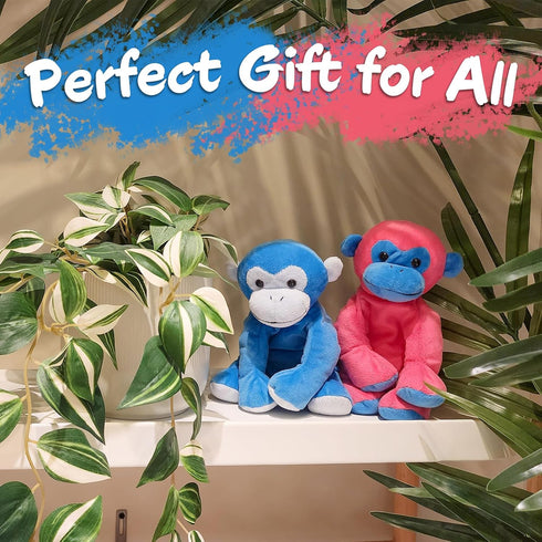 Ape Monkey Stuffed Animal Plush Toy, Soft Cute Blue Monkey for Toddlers & Kids, 7.9"