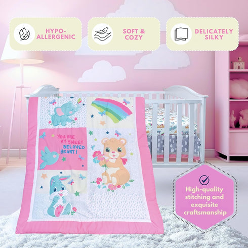 TrenD'Lay 4 Set, Set Sets Set, Set, Set, Piece Baby Girl Crib Bedding Crib Comforter for Girls, Crib for Girl, Baby