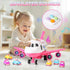 6 3 4 5 6 7 Dwi Dowellin Pink Airplane Toy with Truck Cars and Play Mat,Plane with Lights and Sounds for Years Old