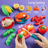 78Pc LAUGIGLE Pretend Play Food for Kids Kitchen, Cutting Toy Food with Storage Bag