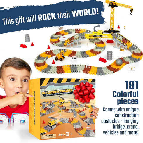 Bulldozer, 3 4 5 6 7 8 JITTERYGIT Construction Race Track Site Toy - Including Sandbox Vehicles, Trucks, Excavator
