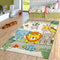 Paco Home Kids Room Rug Cute Zoo Animals Jungle Lion and Elephants