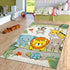 Paco Home Kids Room Rug Cute Zoo Animals Jungle Lion and Elephants