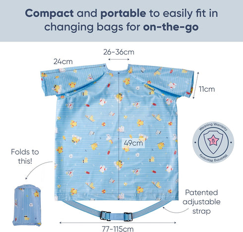 BIBaDO Coverall Baby Feeding Bibs, Weaning Bib, Easy to Clean Baby Bibs for Eating, Adjustable High Chair