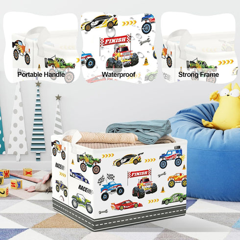 Truck,40 30 30 cm Clastyle City Car Baby Laundry Hamper Kid Storage Basket Boy Gift Toy Box Collapsible Clothes