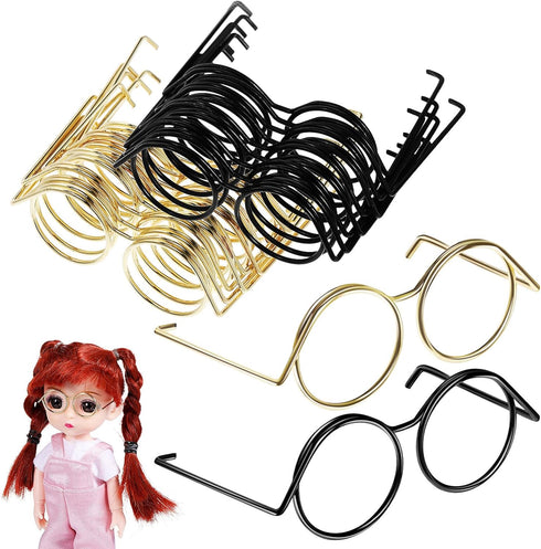 jojofuny 20pcs Doll Glasses, Miniature Eyeglasses for Dolls & Pets Costume Accessories