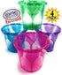 6.5" Set 4 Pack Matty's Toy Stop Beach Gear Opaque Plastic Sand Buckets (Pails) Blue, Pink, Green & Purple Party Bundle