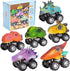6 Pack Pull Back Dino Cars, Dinosaur Car Toys for Kids, Pull Back Dinosaur Cars Set