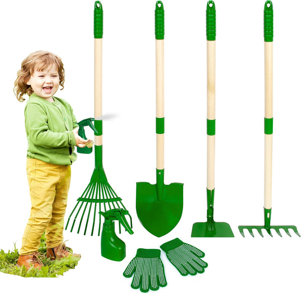 Duckura Kids Gardening Tools Set - 7pcs Garden Tool for Kids with