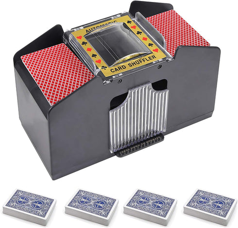 S SUNSBELL Automatic Card Shuffler - Battery Operated Poker Shuffling Machine for Five Crowns, Poker, Blackjack