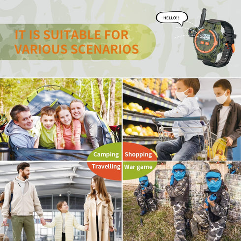 Rechargeable Walkie Talkie for Kids, Two-Way Radio with Flashlight for Outdoor Game Gifts for Boys and Girls Age 4-12