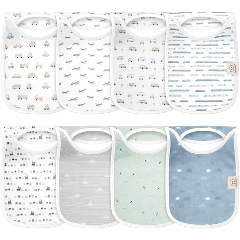 8-Pack Baby Bibs for Boys, Girls - Pullover Bibs for Baby Girl, Baby Boy, Baby Bandana Bibs for Drooling and Teething