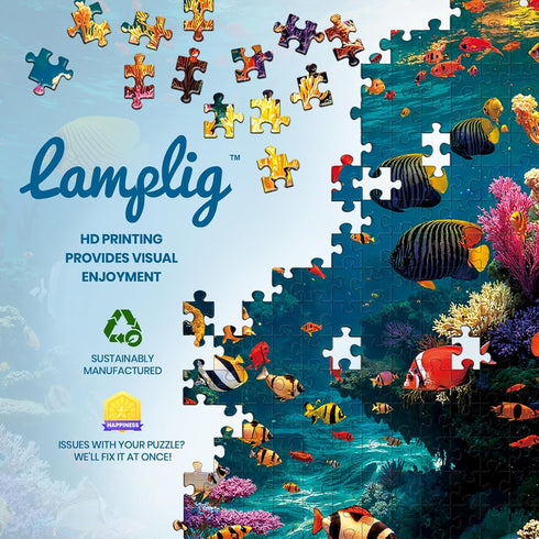 1000 1000 1:1 Puzzles for Adults Pieces, Ocean Sea Animal Fish Coral, Nature Piece Puzzle for Adults Seniors, Hard