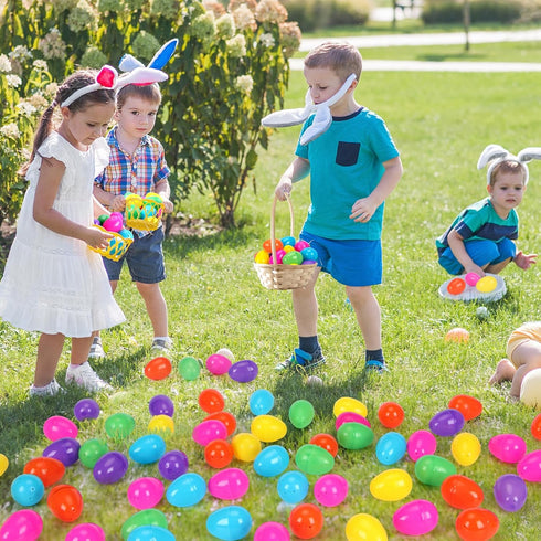 288 -2.36" YEAHBEER Easter Eggs Bright Colors Plastic Easter Eggs Empty for Easter Hunt, Easter Basket Stuffers, Party