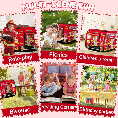 3, 3 4 5 3+ Dolanus Fire Truck Play Tent Pop up for Kids Age Playhouse Toys for Kid Years Old Toddlers Boys Girls