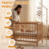 Coziloom Arm,44.5-61 Inches Floor-Standing Crib Mobile Adjustable Height Natural Beech Wood, Baby Mobile Holder Hanger