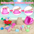 Meaicezli Summer 3-5 Beach Toys, Ice Cream Sand Toys with Collapsible Beach Bucket, Ice Cream Scoop and Cart, Sand