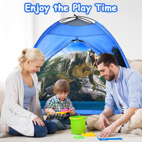 Dinosaur Kids Play Tent, Realistic Dinosaur Theme Indoor and Outdoor Fun Playhouse for Children Age 3-7