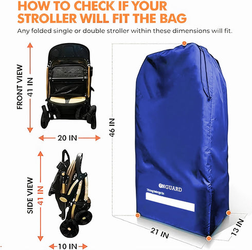 Backpack- ONGUARD Waterproof Single and Double Stroller Bag for Airplane - Travel Stroller Cover for Air Travel