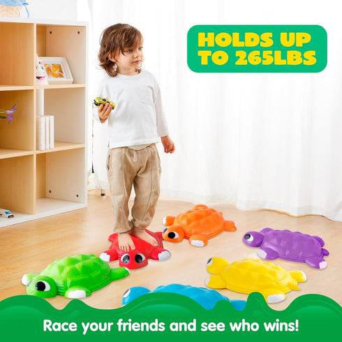 JOYIN Turtle Balance Stepping Stones - 6 Pcs Kids Jumping Stones, Toddler Obstacle Course Coordination Game for Ages 3+