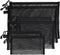 yuntop 6 PCS Mesh Pouch, Black Nylon Mesh Cosmetic Zipper Bags for Home
