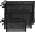 yuntop 6 PCS Mesh Pouch, Black Nylon Mesh Cosmetic Zipper Bags for Home