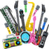 12 Pieces Inflatable Instruments Party Props Set, Rock Star Toy Blow Up Guitars, Saxophone, Bass, Microphones for 80s