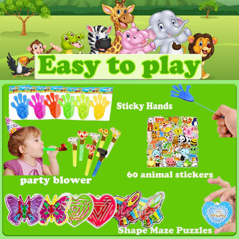 Dilycery 127 Pcs Easter Egg Fillers Fidget Party Favors for Kids, Treasure Box Toys for Classroom, Treasure Chest