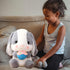HOUPU Soft Toy - Sitting Lop Eared Rabbit, Easter White Rabbit Stuffed Bunny Animal with Carrot