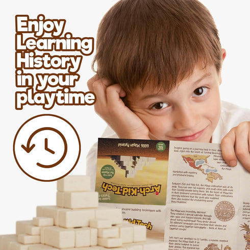Taksa Toys Arch-Kid-Tech Ancient Mayan Pyramid Architecture STEM Building Blocks, 102-Piece Educational Set