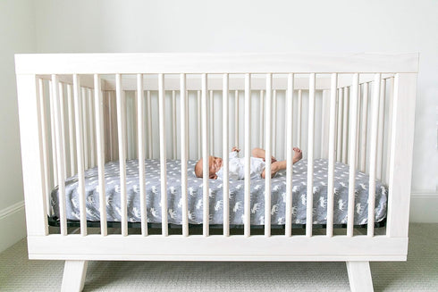 Trendy Knit Crib Sheet/Toddler Sheet in Scout by Copper Pearl