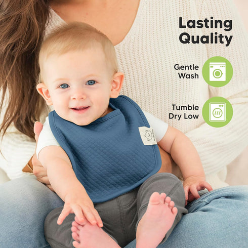8-Pack KeaBabies Organic Baby Bibs for Girls, Boys - Quilted Cotton Cloth Baby Drool Bibs for Drooling and Teething