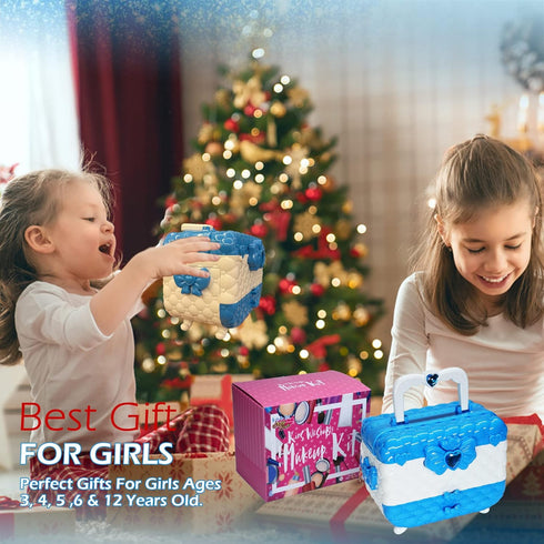 Kids Makeup Kit for Girl - Non Toxic Pretend Cosmetic Kits, Child Play Makeup Set, Age 3-12 & Up Year Old Children Gift