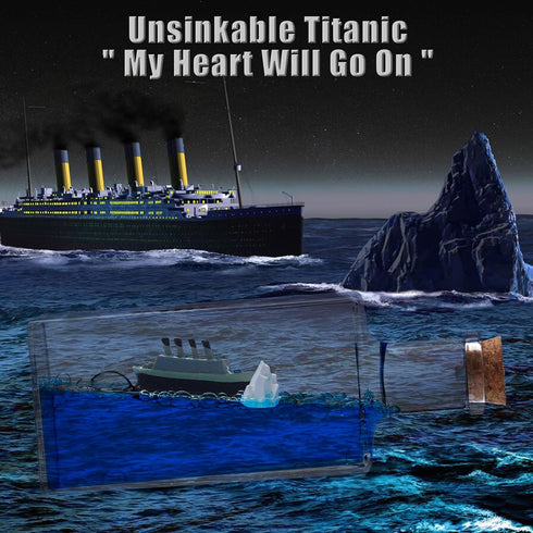 Honsheng Unsinkable Titanic Simulator Toy Wavey Boat in a Box Liquid Wave Cruise Fluid Ship Decoration Ornament for Car