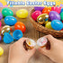 300PCS 2.4'' 288 12 V-Opitos Plastic Easter Eggs, Bulk Empty Colorful with Golden Eggs, Hinged Fillable Eggs for Easter